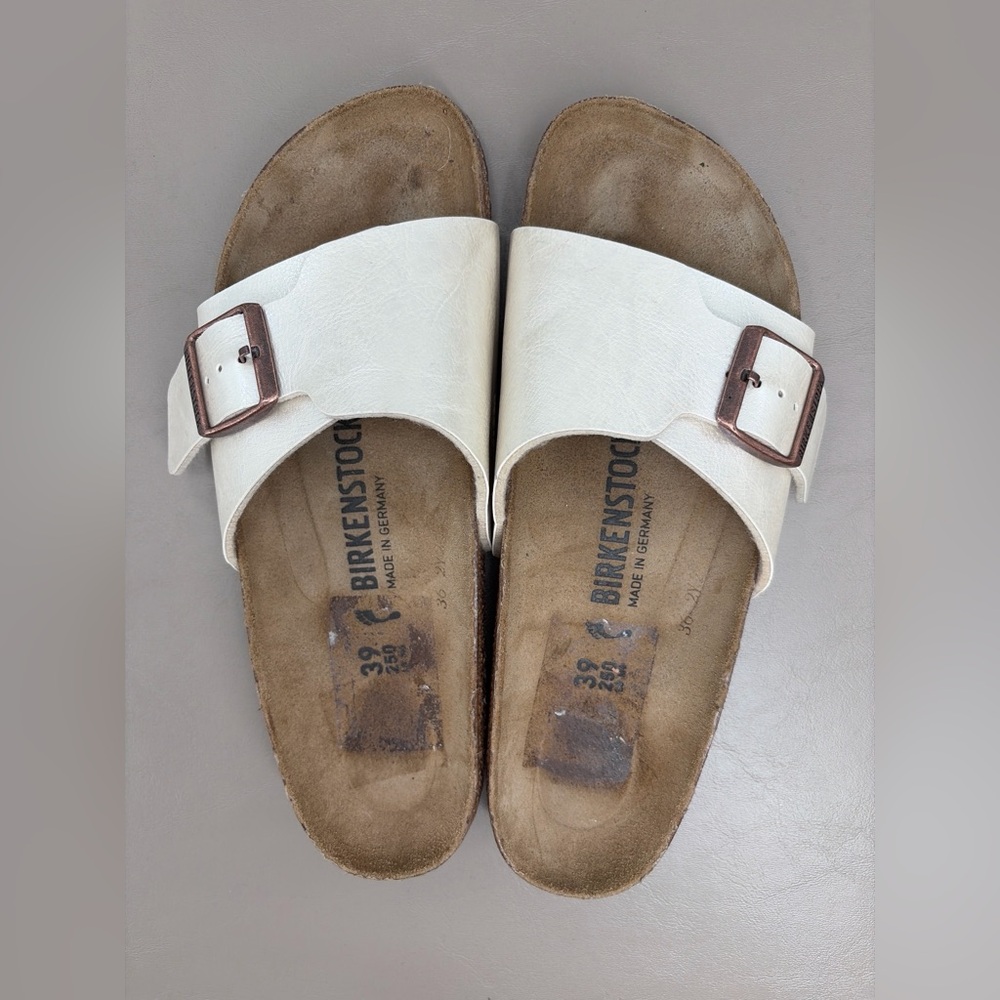 Birkenstock Catalina Birko-Flor Sandal Graceful Pearl White Medium Narrow 39 NEW - Picture 4 of 13